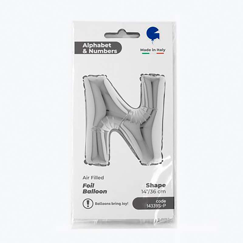 ABC14 Buchstabe N silber 36 cm