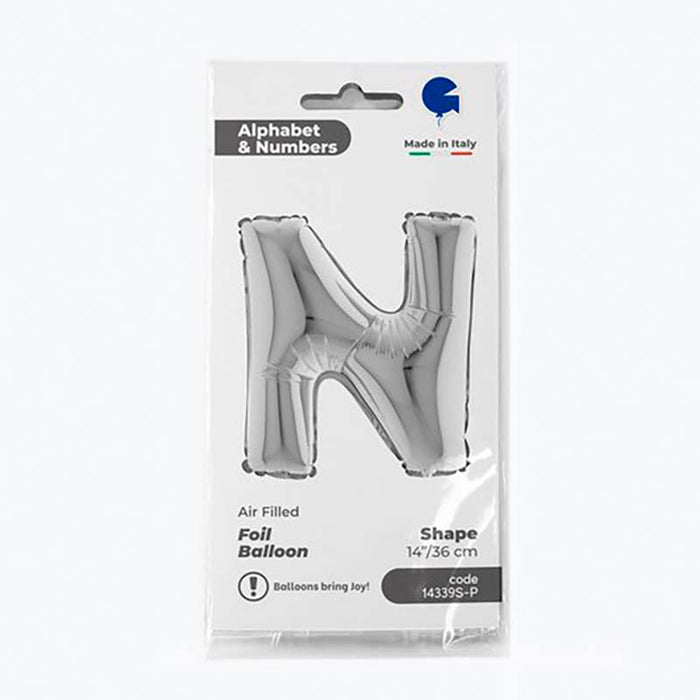 ABC14 Buchstabe N silber 36 cm