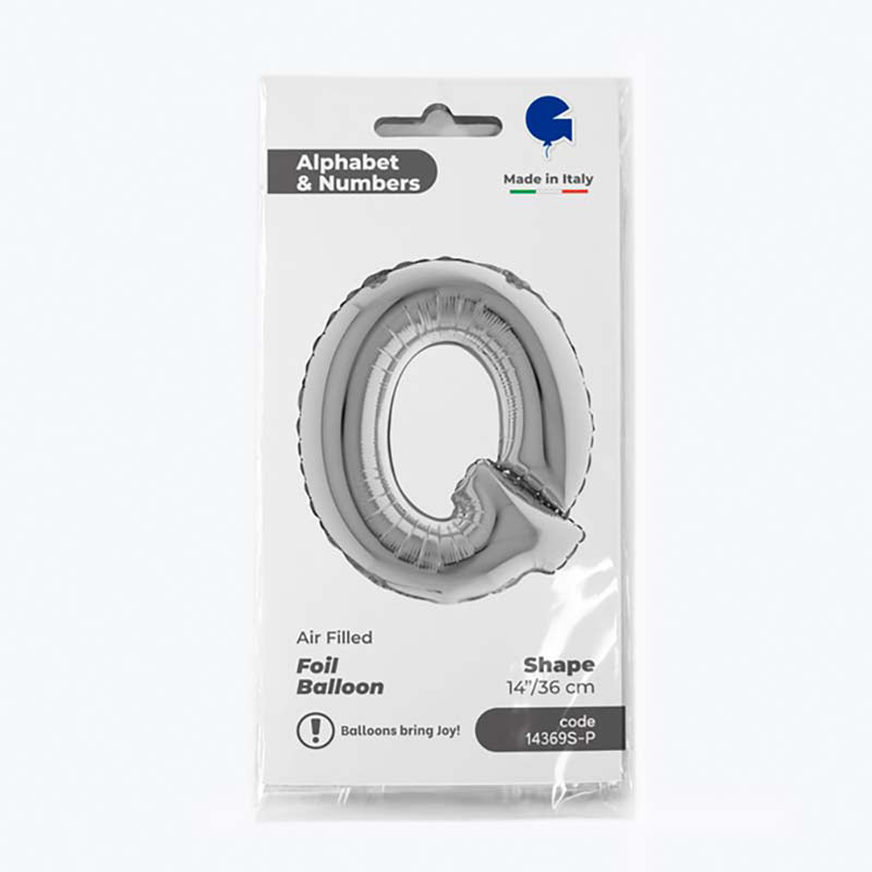 ABC14 Buchstabe Q silber 36 cm