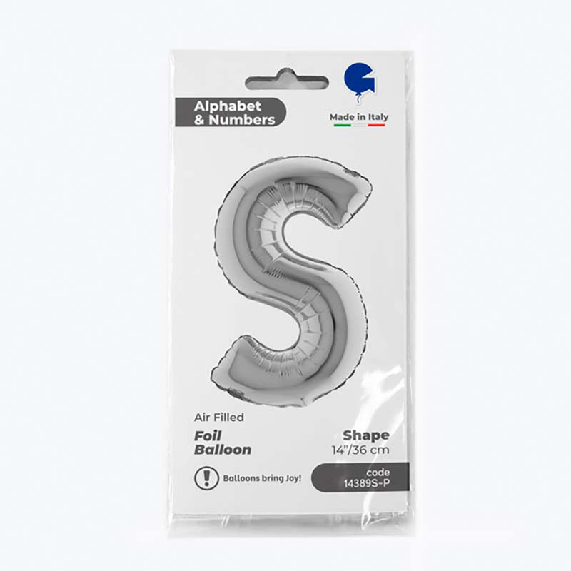 ABC14 Buchstabe S silber 36 cm
