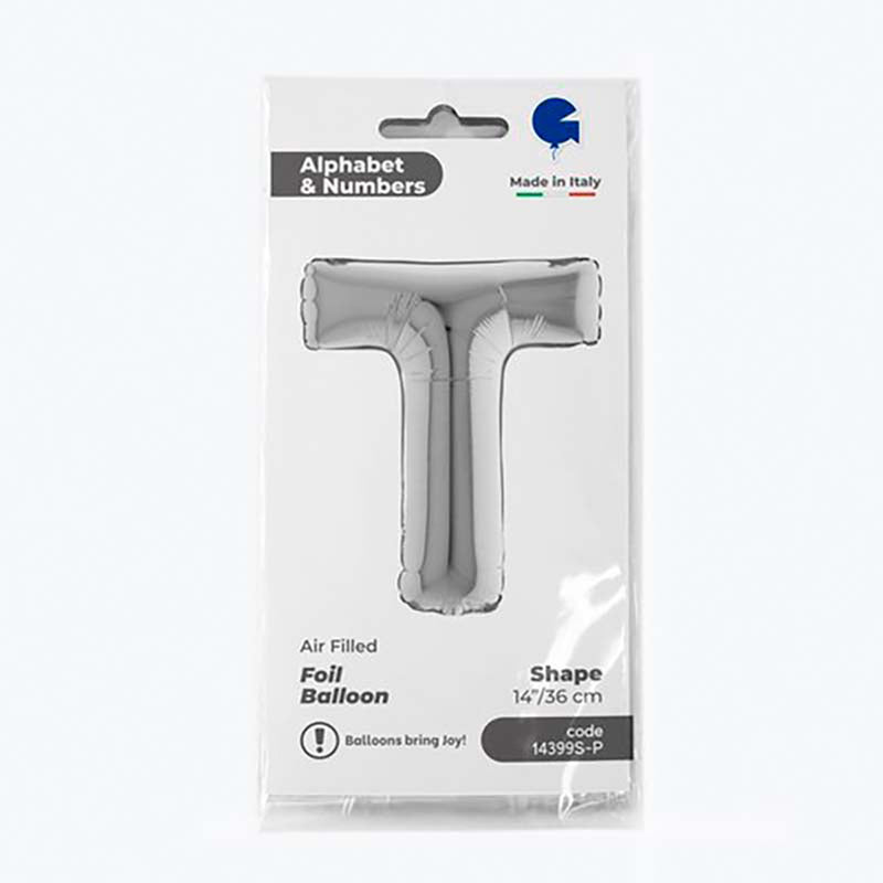 ABC14 Buchstabe T silber 36 cm