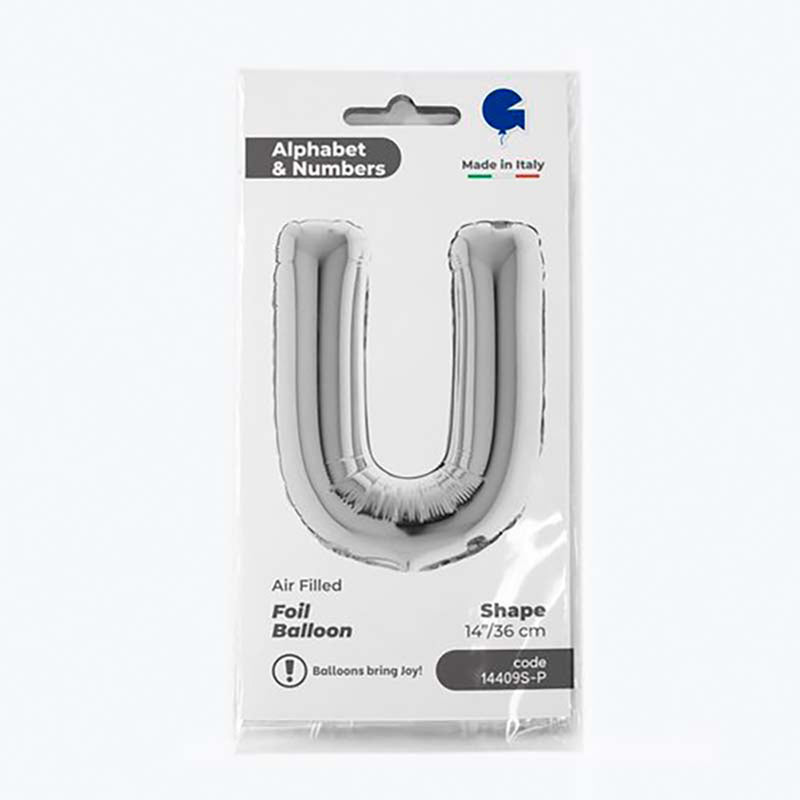 ABC14 Buchstabe U silber 36 cm
