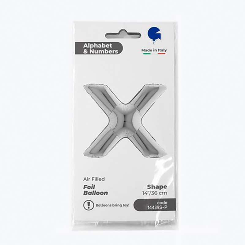ABC14 Buchstabe X silber 36 cm