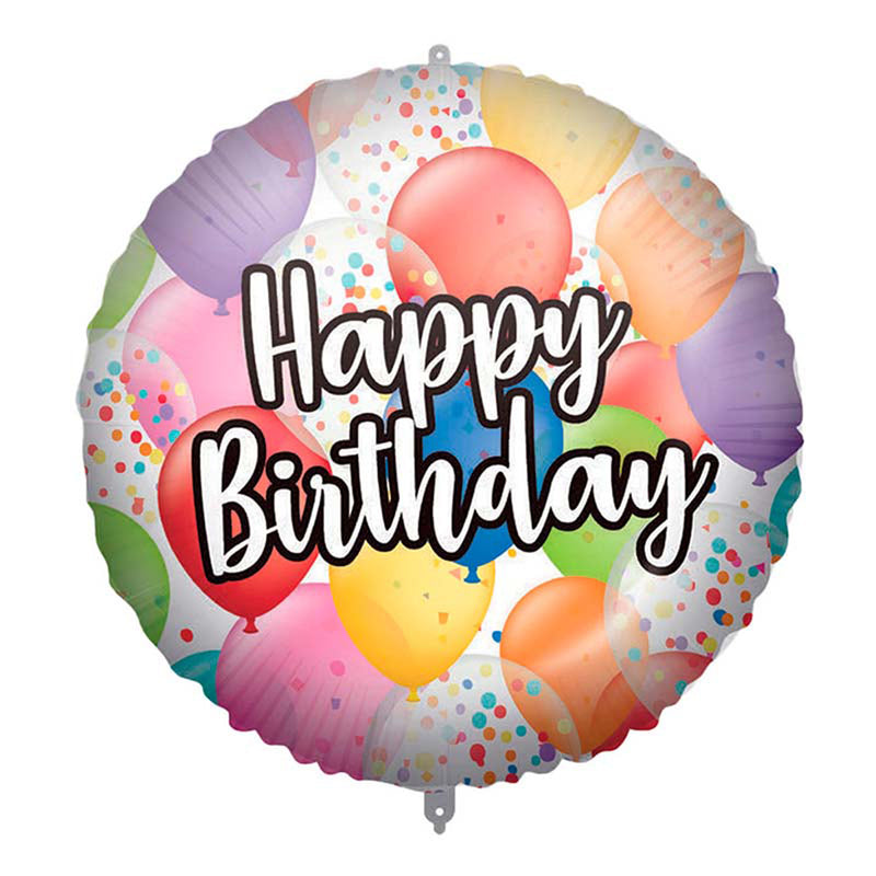 18"/Ø45cm Folienballon "Happy Birthday" Ballons