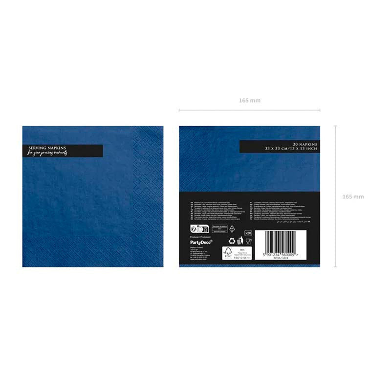 Servietten Uni 20Stk./33x33cm | Marineblau