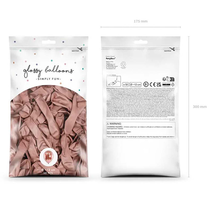 50 Stk. Luftballon Ø12cm "Uni Glossy" | Rosegold