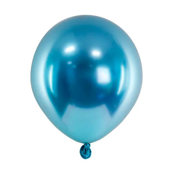 50 Stk. Luftballon Ø12cm "Uni Glossy" | Blau