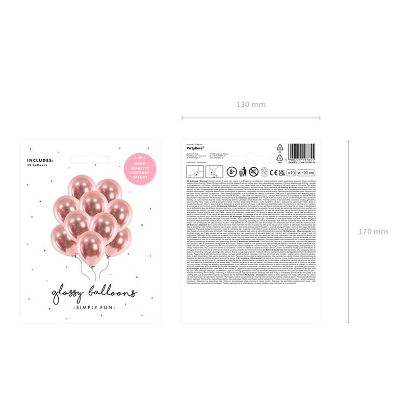 10 Stk. Luftballon Ø30cm "Uni Glossy" | Rosegold