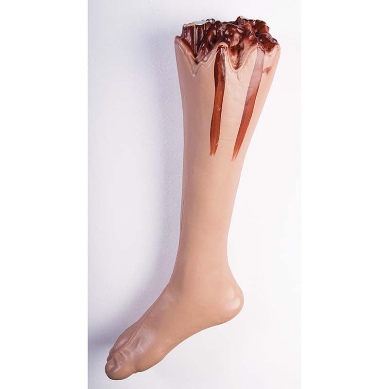 Halloween Körperteil Bein - Abgehackt & Blutig - Realistische Grusel Deko für Horrorpartys, Spukhaus & Outdoor