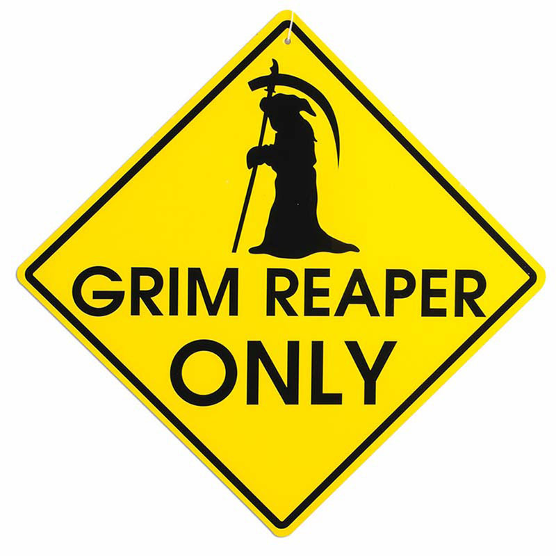 Schild Sensenmann
