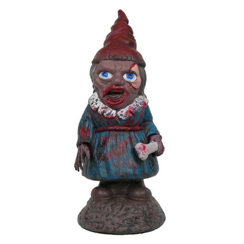 Halloween Gartenzwerg Lady Zombie - 40 cm - Gruselige Gartendeko Figur für Innen & Außen - Horror-Deko für Garten, Terrasse & Partys