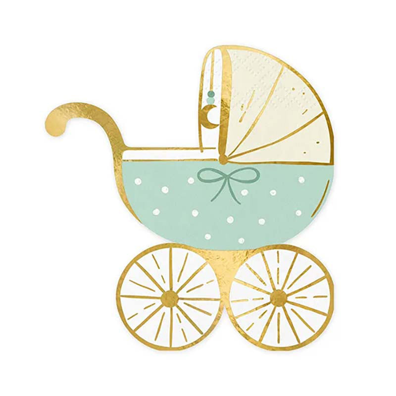 Servietten "Baby Kinderwagen" 20Stk./14x15 cm | Blau