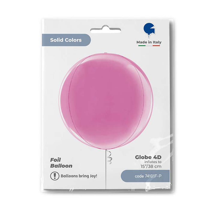 Orbz 4D Globe Platinum Fuchsia 38 cm Bulk