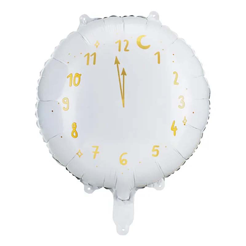 18"/Ø45cm Folienballon "Happy New Year" Uhr