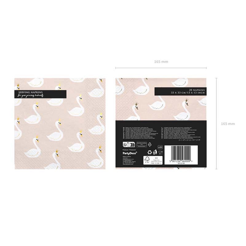 Servietten "Lovely Schwan" 20Stk/33x33cm