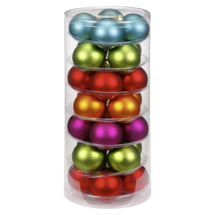 Inge-Glas Weihnachtskugeln MilleFiori | Ø 4+5+6 cm | 44 Stück | Glas | Bunte Christbaumkugeln im Millefiori-Stil | Hochwertige Weihnachtsdeko