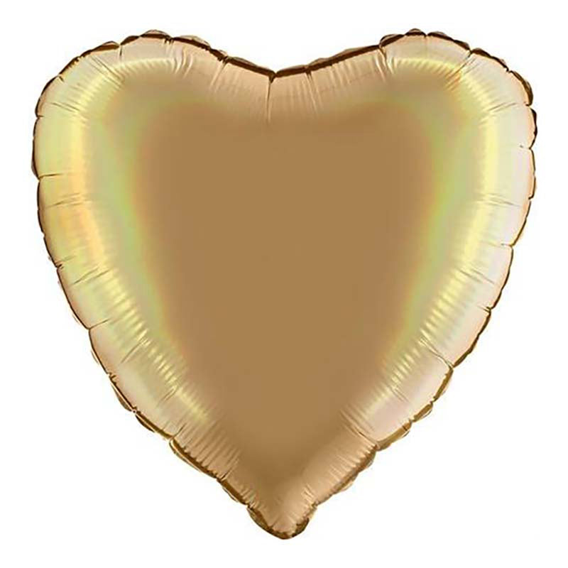 18"/Ø46cm Herz Folienballon  Uni | Champagner Holo