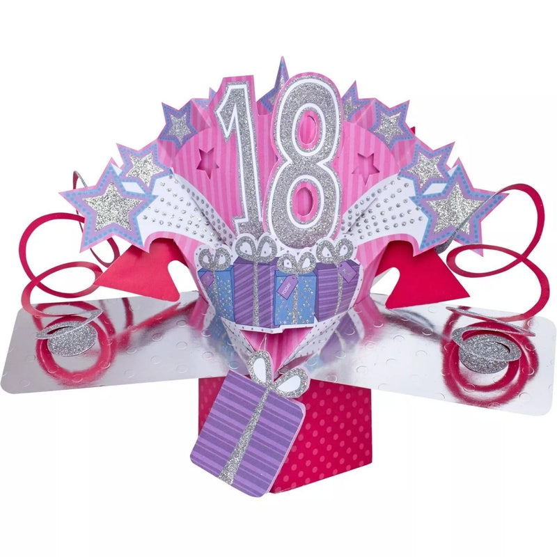 Grußkarte PopUp "18th Birthday" | Pink