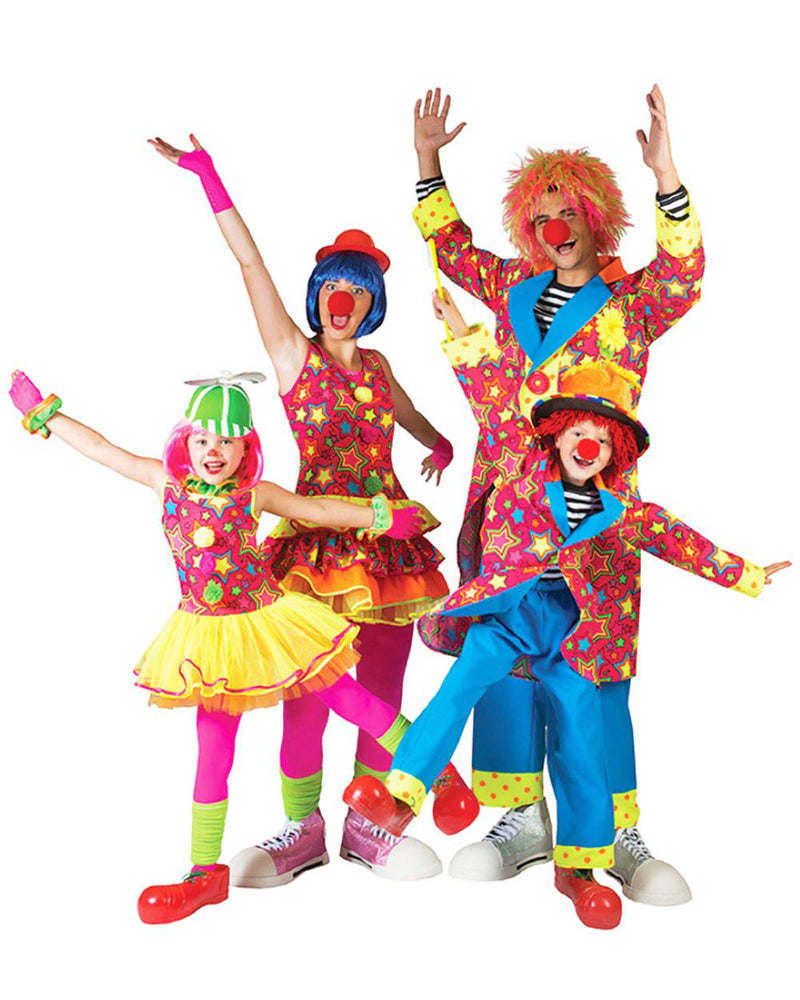 Clown Miley Kostüm für Damen - Buntes Zirkus Kleid mit Sternen