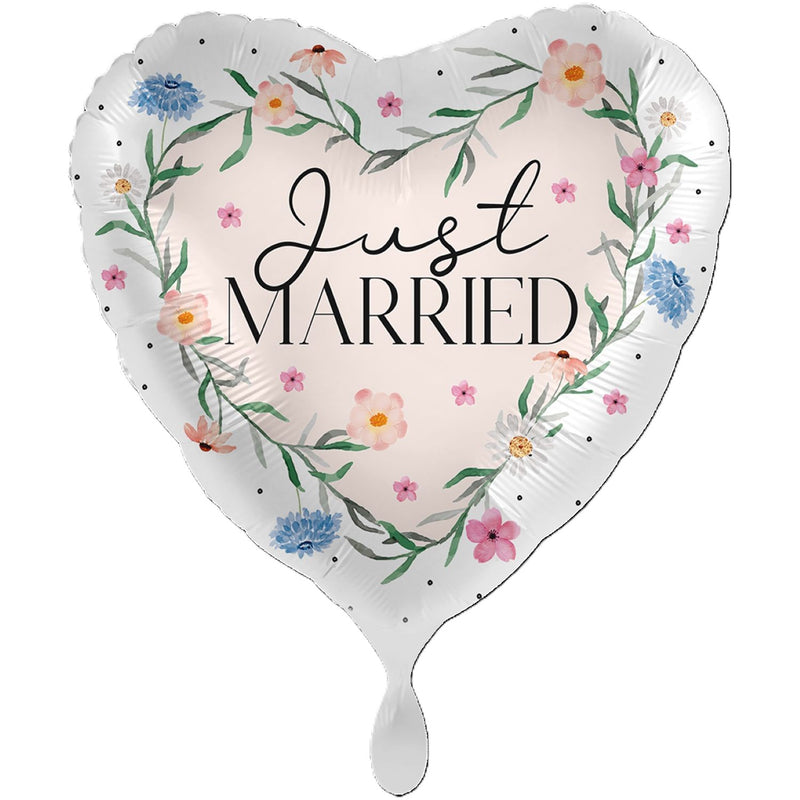 XXL Herz Folienballon Ø 71cm "Just Married"