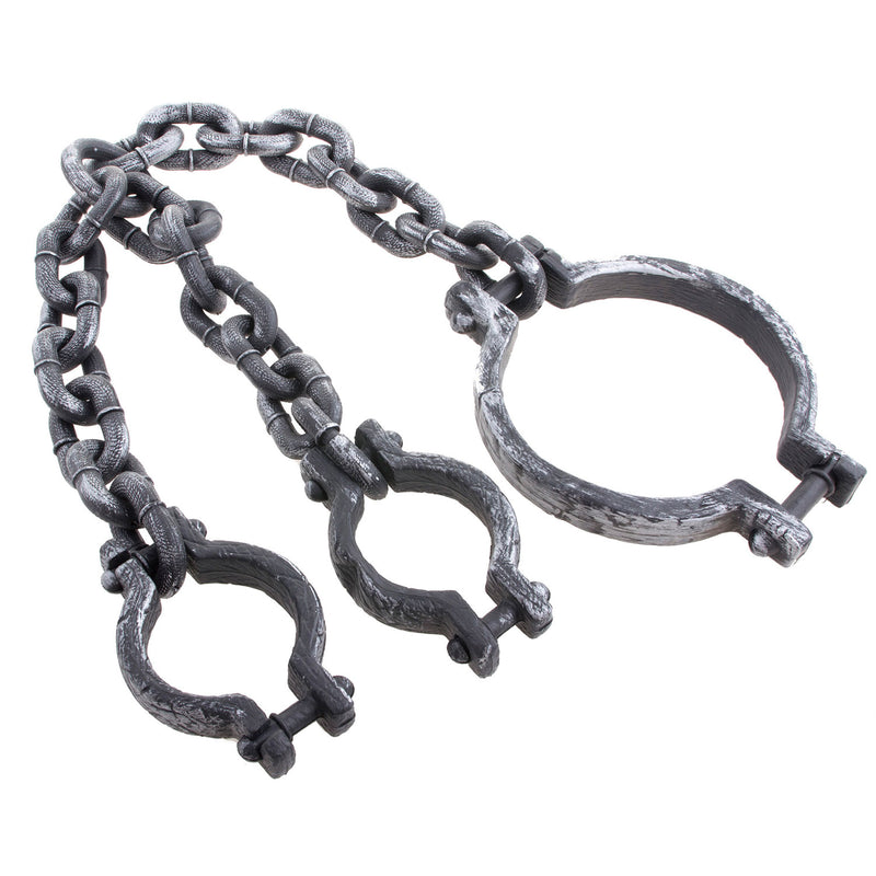 Riesen Handschellen für Kopf und Hände - 104 cm | Grau