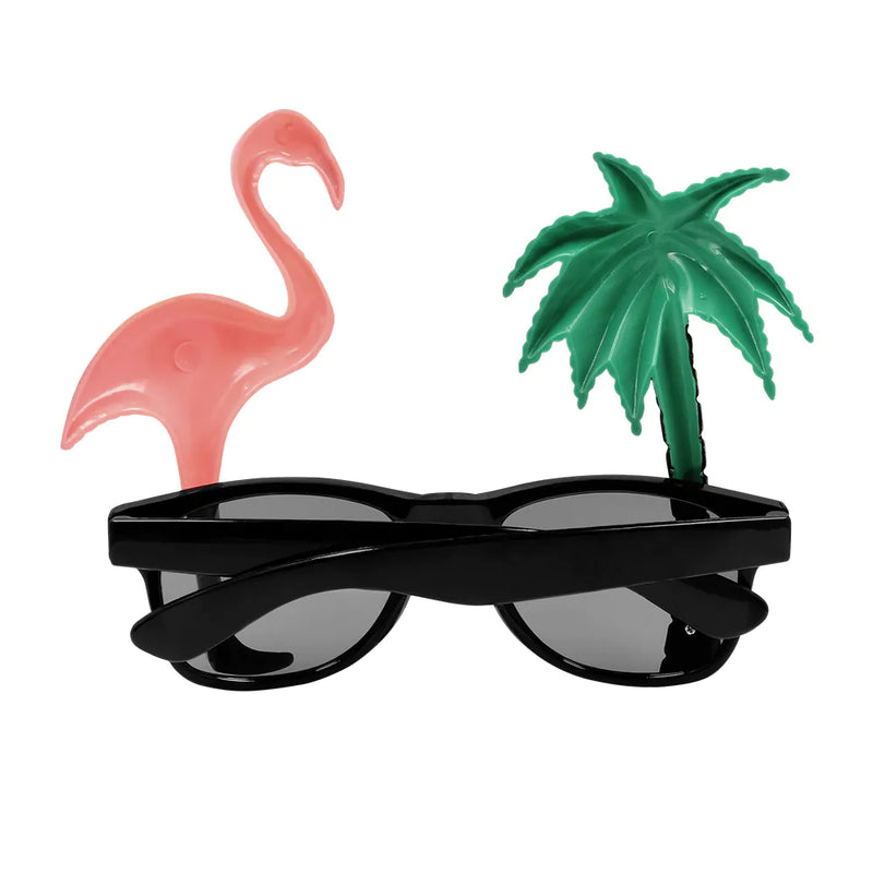 "Hawaii" Partybrille - Palme und Flamingo | Mehrfarbig
