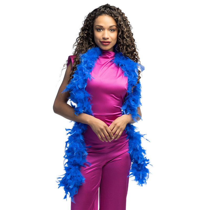 Federboa Unifarben 180 cm - 50g | Blau