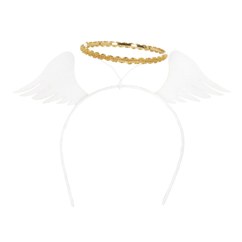 Engel Haarreif "Angela" mit Heiligenschein und Flügeln | Gold