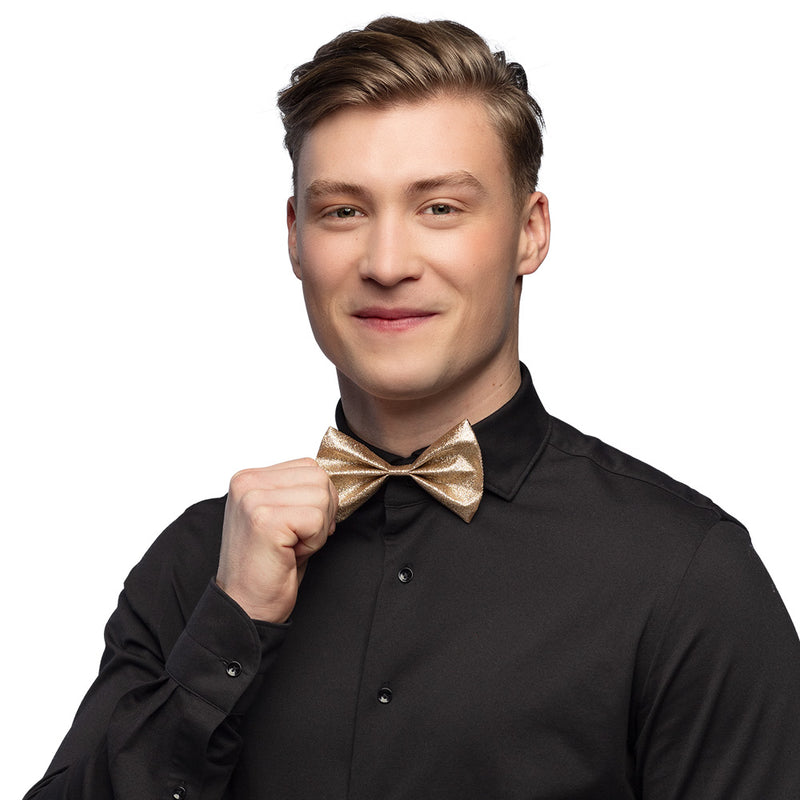 Glitzer Fliege "Glitter" 13 x 3 cm | Gold - zum Show und Partykostüm