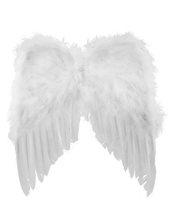Engelsflügel 40 x 36 cm  für Kinder | Federn Weiß