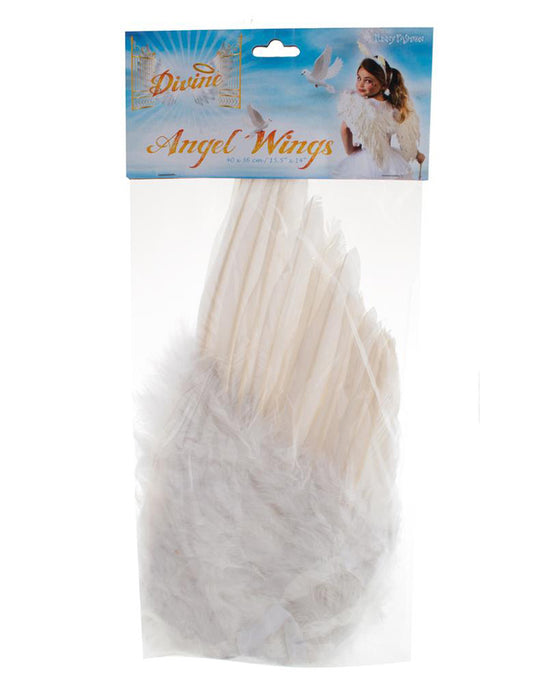 Engelsflügel 40 x 36 cm  für Kinder | Federn Weiß