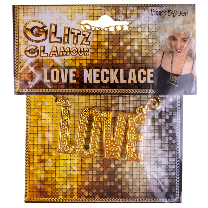 Goldene Disco Halskette "LOVE"