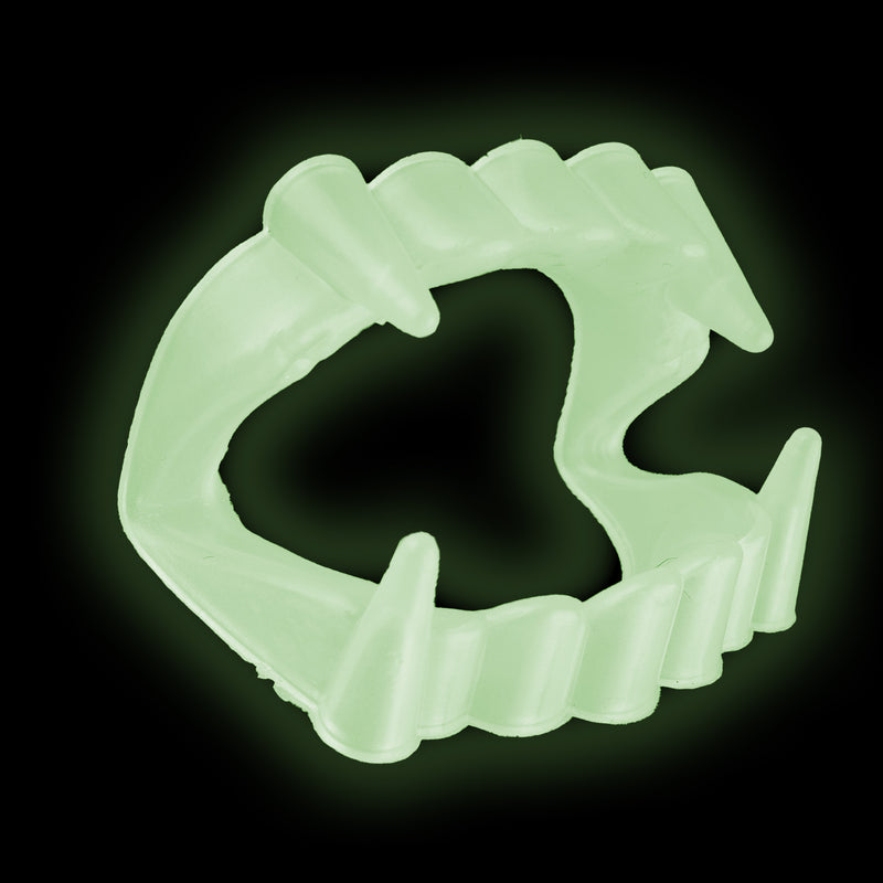 Dracula Vampirgebiss | Kunststoff Glow-in-the-Dark Zähne | Halloween Kostüm Zubehör