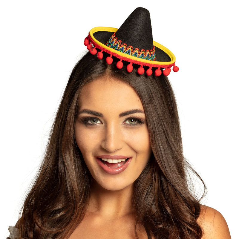 Diadem "Mexiko" Haarreif mit Mini-Hut | Bunt