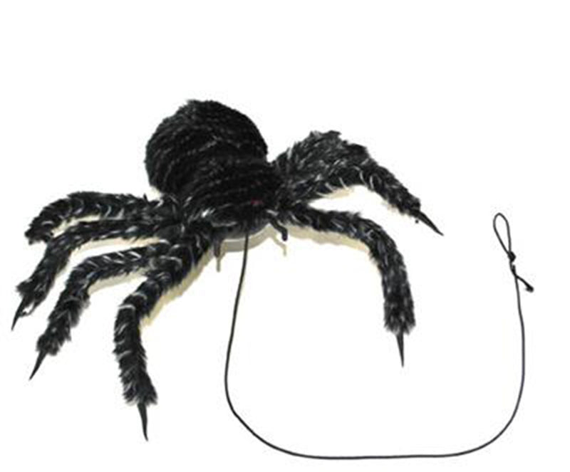 "Spinne an der Leine" Animiert - 48 cm | Schwarz