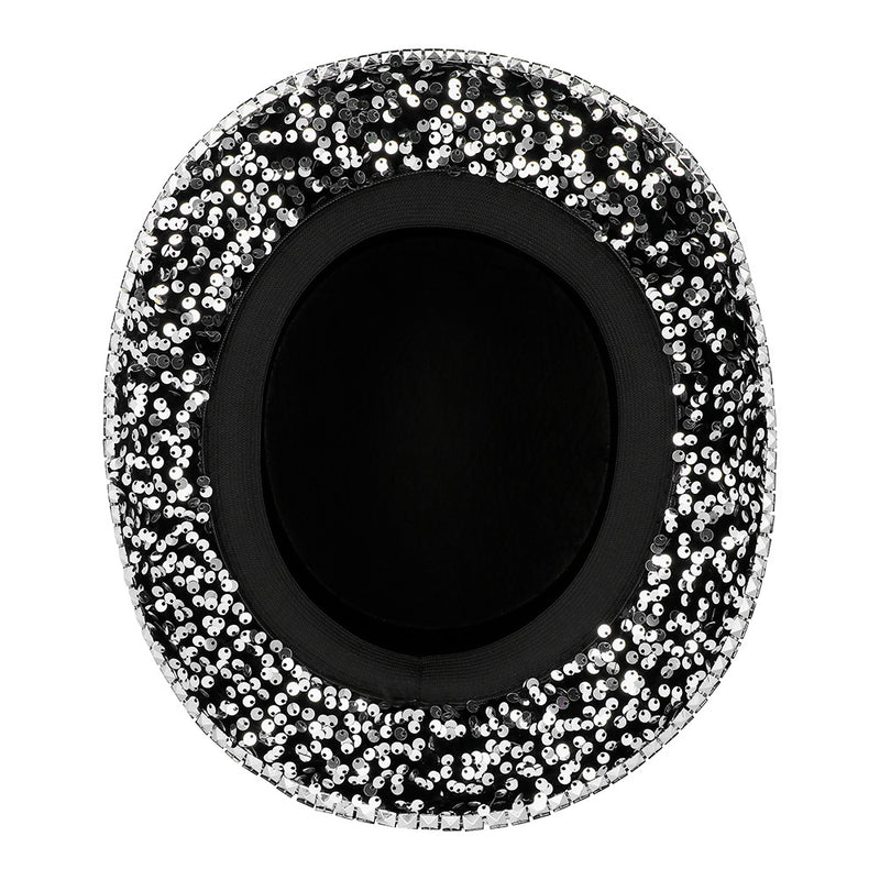 Pailletten Zylinder "Desert" | Hut Silber