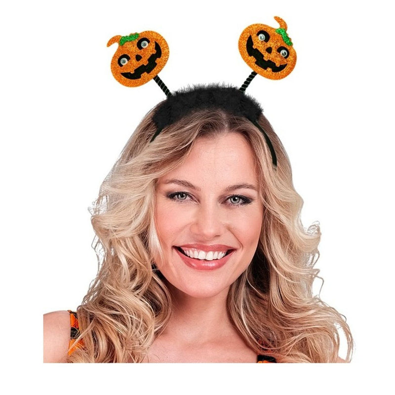 Halloween "Haarreif Kürbis" | Schwarz/Orange