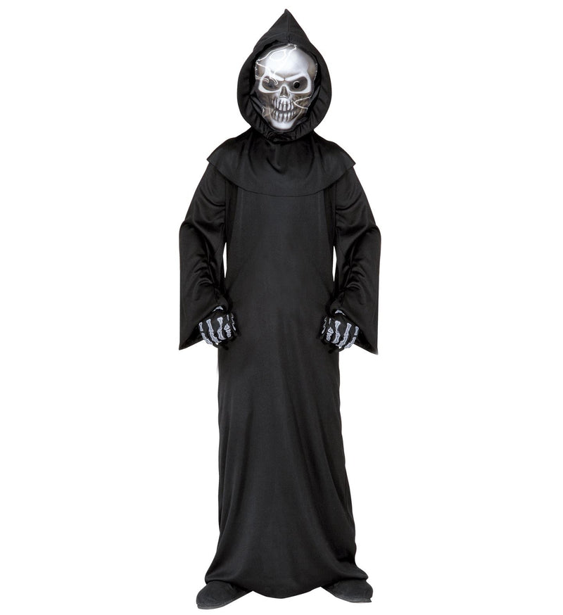 Kinderkostüm "Sensenmann mit holografischer Totenkopfmaske" | Horror Halloween