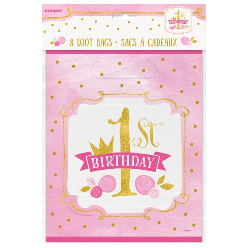 Geschenktüte PVC 18x22cm/8St. 1.st HB Pink/Gold