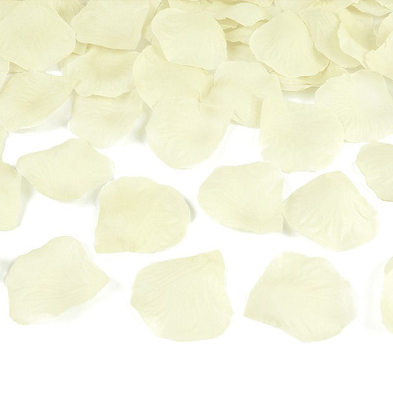 100 Rosenblätter aus Stoff - Ø 5cm | Creme