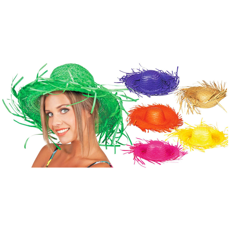 Hawaii Südsee Stroh Hut "Paradise" - Blau