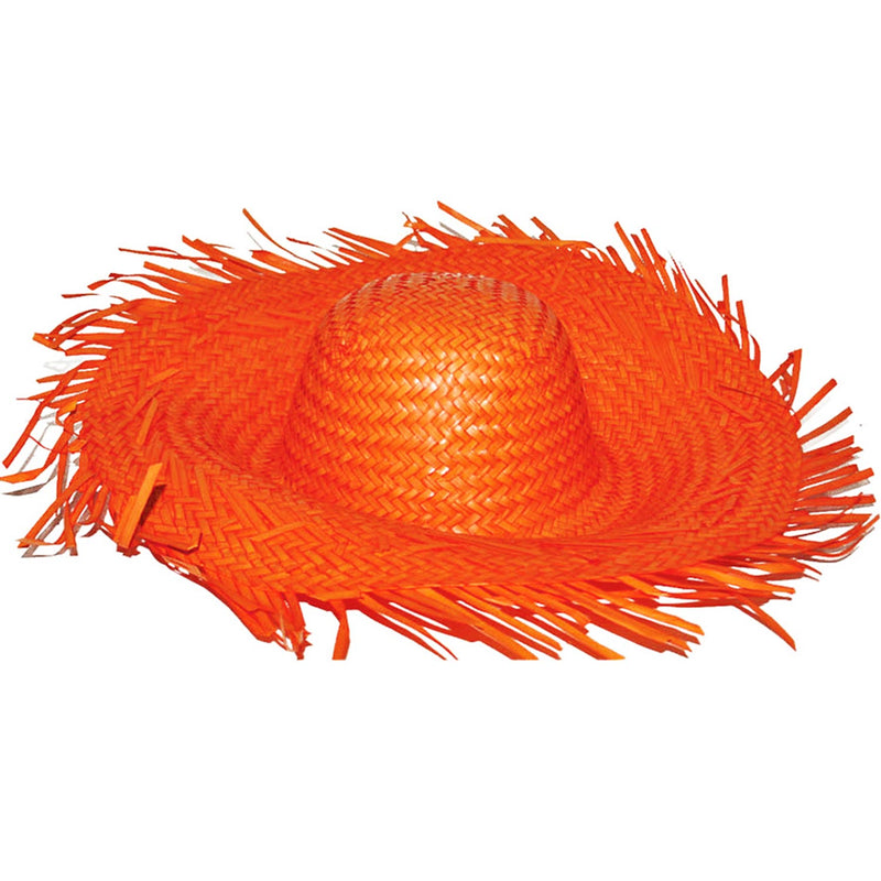 Hawaii Südsee Stroh Hut "Paradise" - Orange