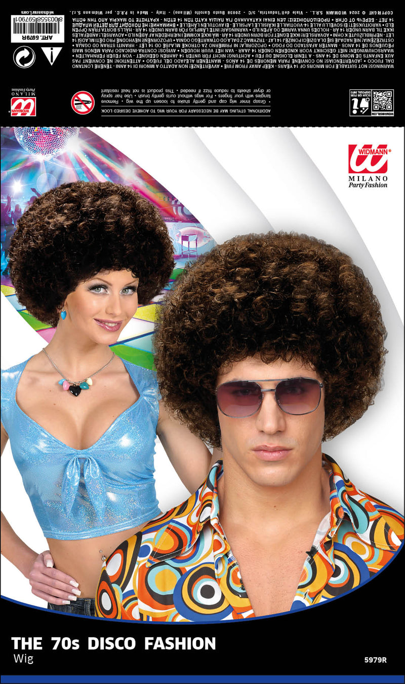 Perücke Disco 70er Jahre für Erwachsene | Braun