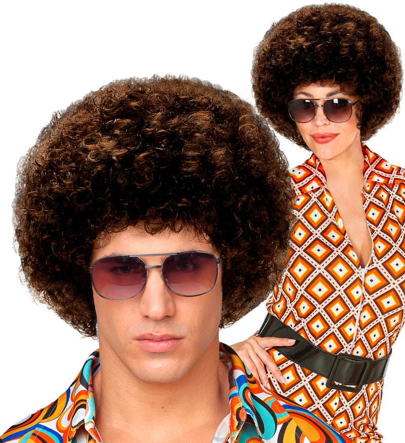 Perücke Disco 70er Jahre für Erwachsene | Braun