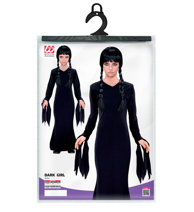 Dark Girl Kinderkostüm - Abendkleid Halloween Verkleidung | Schwarz