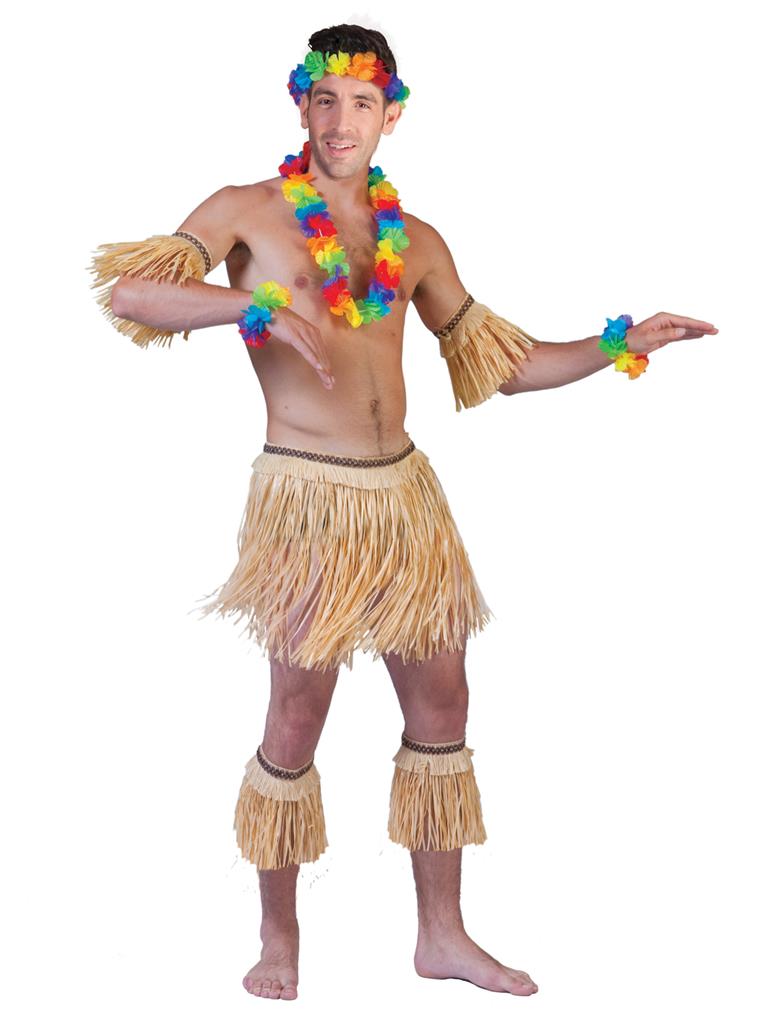 Hawaii Kostüm Set Natur 5-tlg.