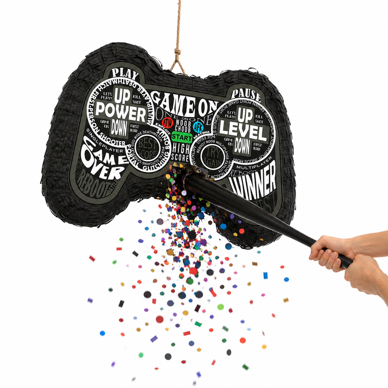 Pinata "Game Controller" Schwarz | 28.8x7.5x42.8cm