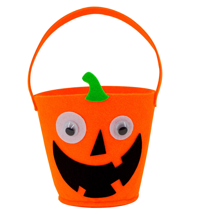 Halloween Korb "Lachender Kürbis" | Betteltasche - Süßes oder Saures
