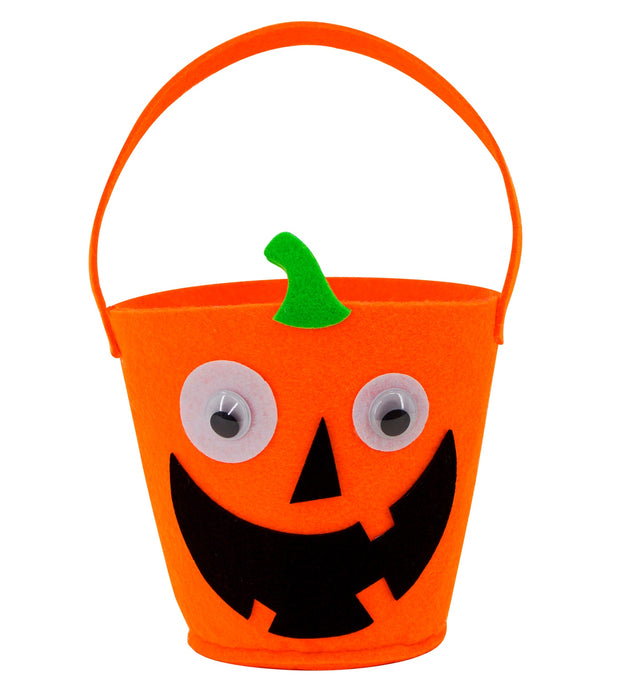 Halloween Korb "Lachender Kürbis" | Betteltasche - Süßes oder Saures