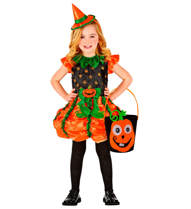 Halloween Korb Betteltasche "Verrückter Kürbis" | Schwarz Orange